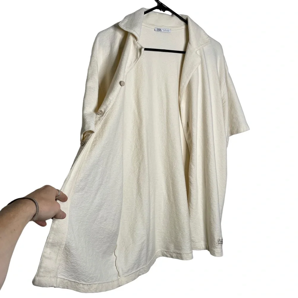 Zara short sleeve button down shirt camp collar - Picture 4 of 7